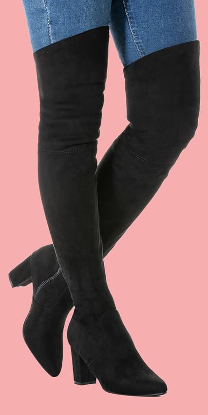 N.N.G Women Over the Knee Boots Block Winter Thigh High Suede Low Above Flat Long OTK Best Autumn Co | Amazon (US)