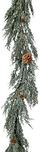 Serene Spaces Living Artificial Blue Cypress Garland with Pine Cones, Pinecone Garland Decor, Chr... | Amazon (US)