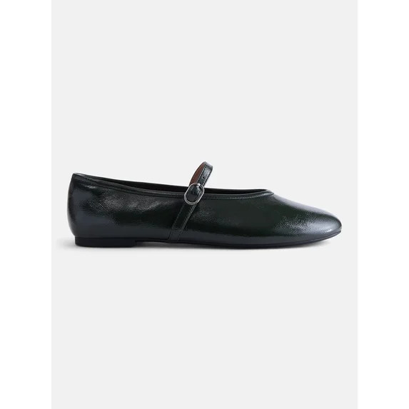 No Boundaries Women's Crinkle Mary Jane Flats | Walmart (US)
