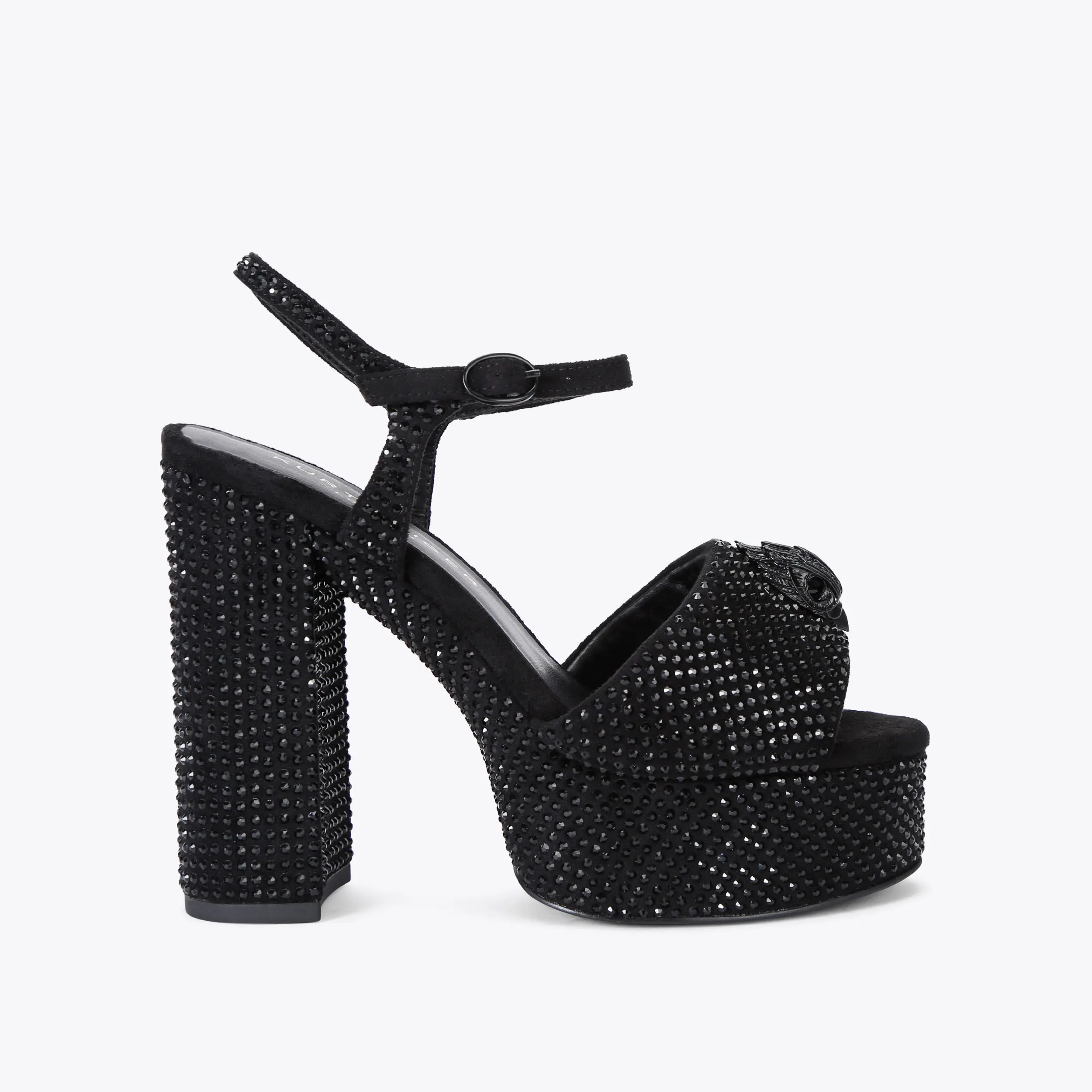 KENSINGTON PLATFORM SDL Black Velvet Platform Heels by KURT GEIGER LONDON | Kurt Geiger UK