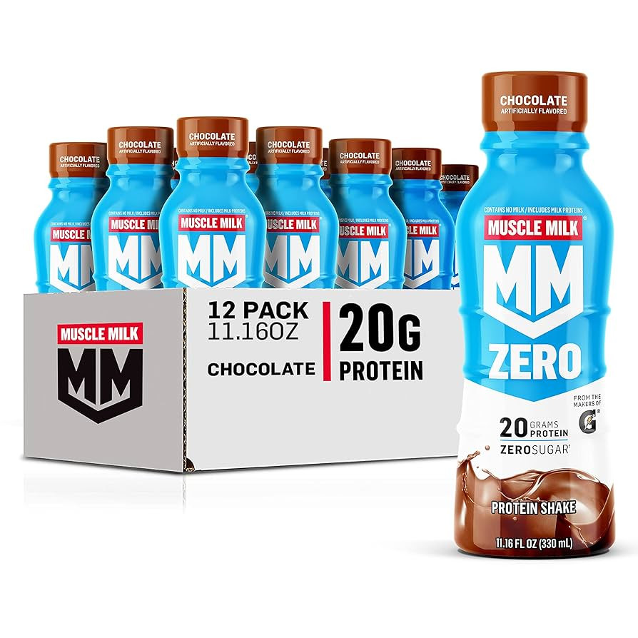 Muscle Milk Zero Protein Shake, Chocolate,20g Protein, Zero Sugar, 100 Calories, Calcium, Vitamin... | Amazon (US)