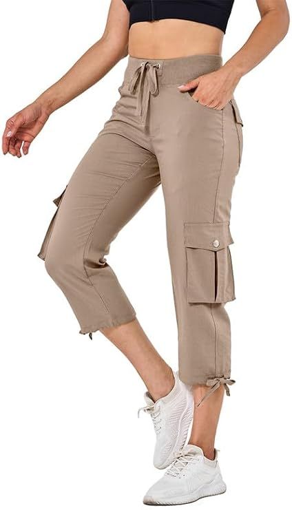 Women's Cargo Capris Hiking Pants Lightweight Quick Dry Athletic Outdoor Travel Casual Joggers Sw... | Amazon (US)