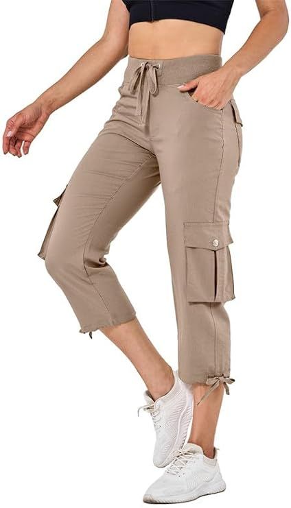 Women's Cargo Capris Hiking Pants Lightweight Quick Dry Athletic Outdoor Travel Casual Joggers Sw... | Amazon (US)