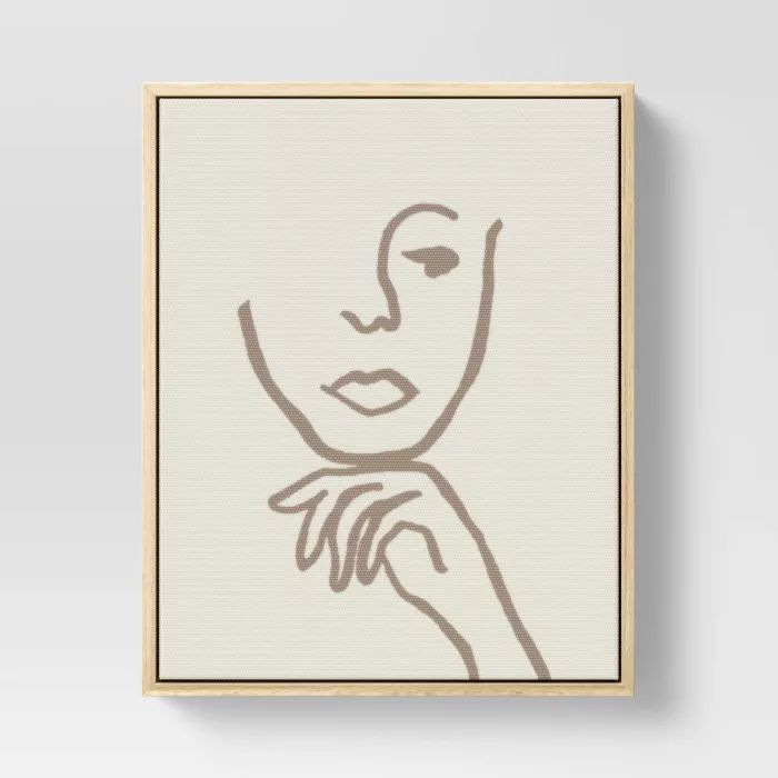 8" x 10" Thinking Portrait Framed Wall Canvas - Threshold™ | Target