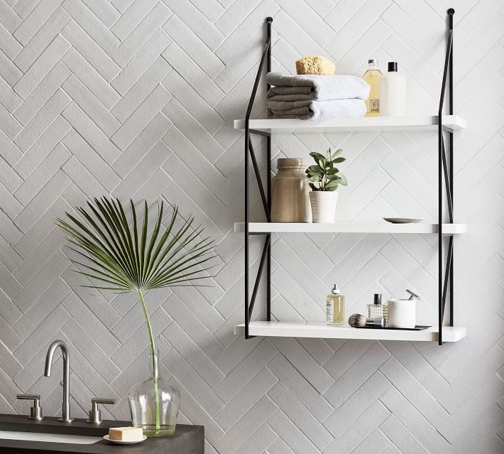Mixed Material Wall Shelf | Pottery Barn (US)