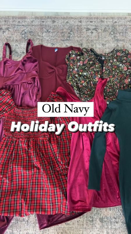 Old Navy Christmas outfits. Family photo outfits. Holiday outfits. Velvet dress. Plaid dress. Velvet jumpsuit. Sparkly bow heels (TTS). Knee high boots (I went up half a size). Christmas party. Fall wedding guest. Fall outfits. Fall dresses. Fall jumpsuit. 

*Wearing XSP but comes in reg/tall sizing, too. 

#LTKparties #LTKHoliday #LTKwedding