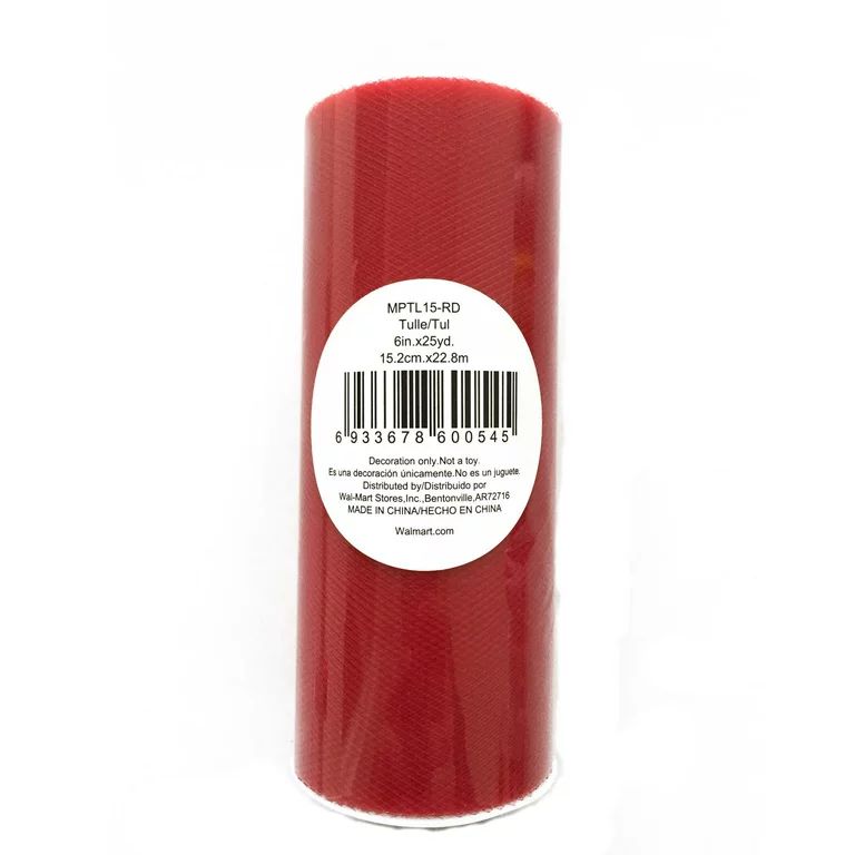 Fuzhou Unbrand 6" Red Matte Tulle, 25 Yards, 100% Polyester by the bolt | Walmart (US)