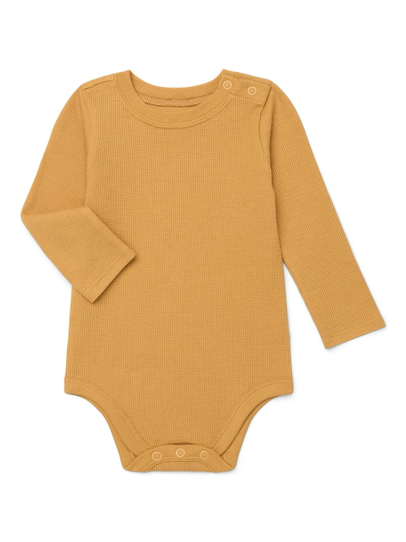Garanimals Baby Boy Long Sleeve Solid Thermal Bodysuit, Sizes 0-24 Months | Walmart (US)