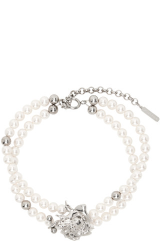 White & Silver Betsy Choker | SSENSE
