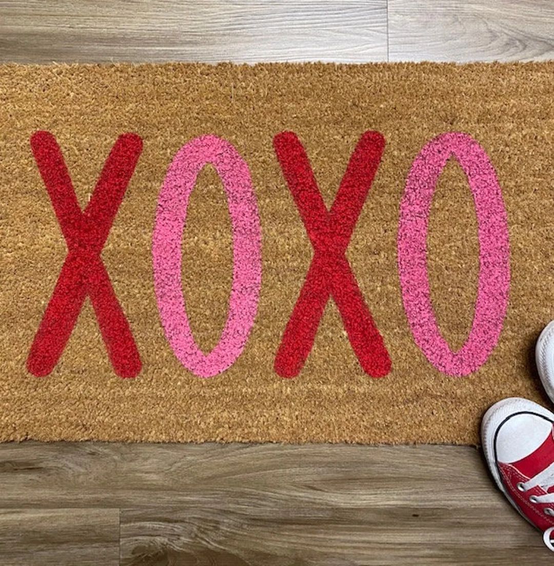 XOXO Doormat, Valentines Day Doormat, Valentines Day Decor, Best Selling Doormat | Etsy (US)