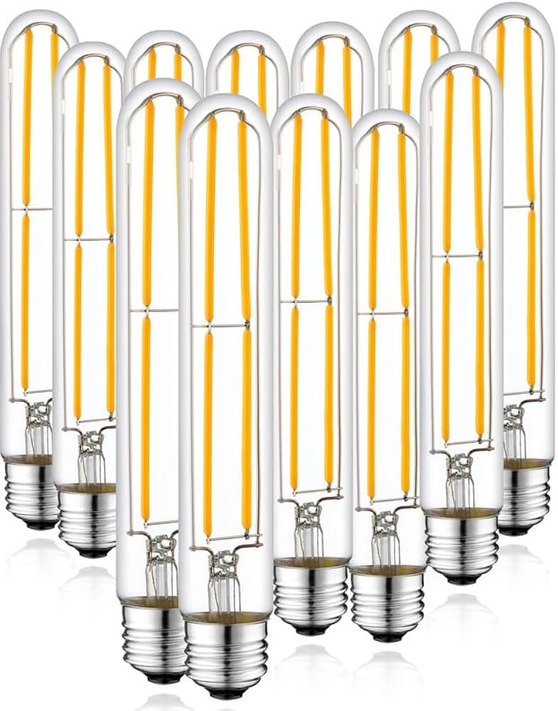 Long T10 LED Bulb, 7.3in Vintage Edison Dimmable Bulb 6W 2700K Warm White Tubular Bulbs, E26 Medi... | Amazon (US)