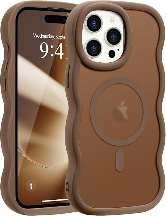 Pepmune for iPhone 15 Pro Max Case, Curly Wavy Frame Hard Translucent Matte Clear Back Cover for ... | Amazon (US)