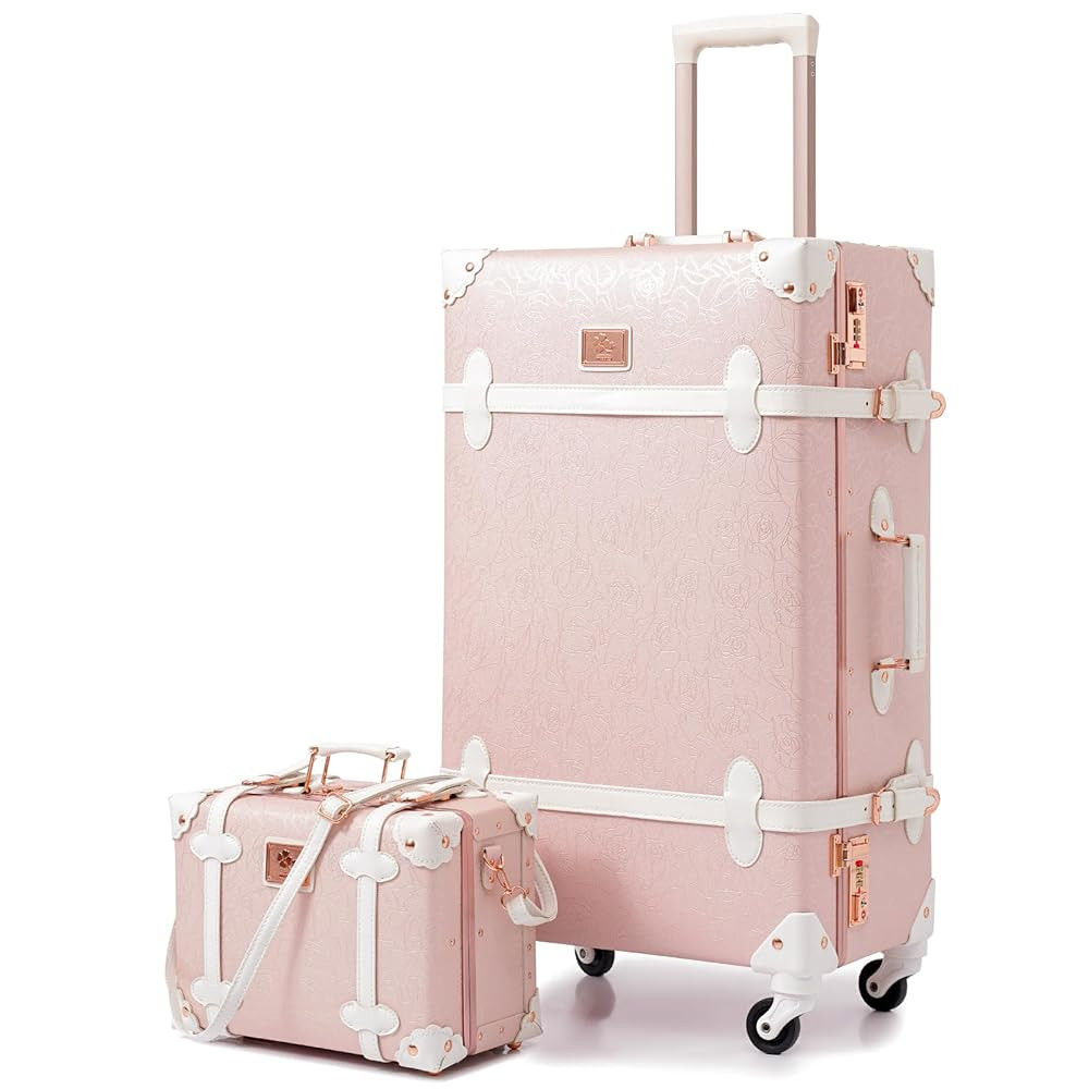 urecity Vintage Suitcase Set for Women, Vintage Luggage Sets for Women 2 Piece, Cute Designer Tru... | Amazon (US)
