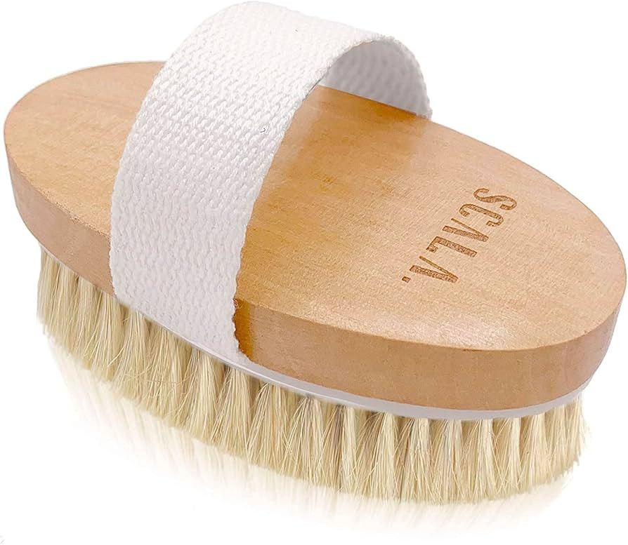 Dry Brushing Body Brush SCALA Natural Bristle Body Brush, Soft Body Exfoliating Brush Scrub for D... | Amazon (US)