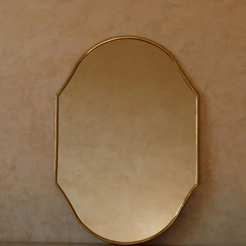 Handmade Brass Wall Mirror, Irregular Curved - Etsy | Etsy (Global)