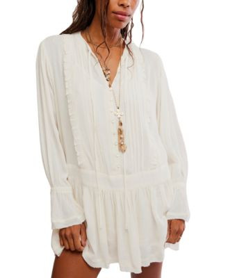 Women's Haute Heirloom Long-Sleeve V-Neck Boho Mini Dress | Macy's