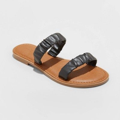 Women's Willow Two Band Scrunched Sandals - Universal Thread™ | Target