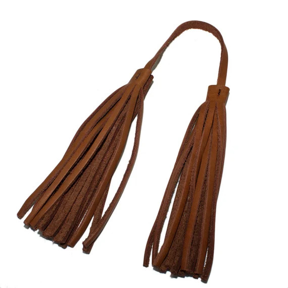 Raviani Genuine Brown Leather Fringe Bag Charm Accessories - Etsy | Etsy (US)