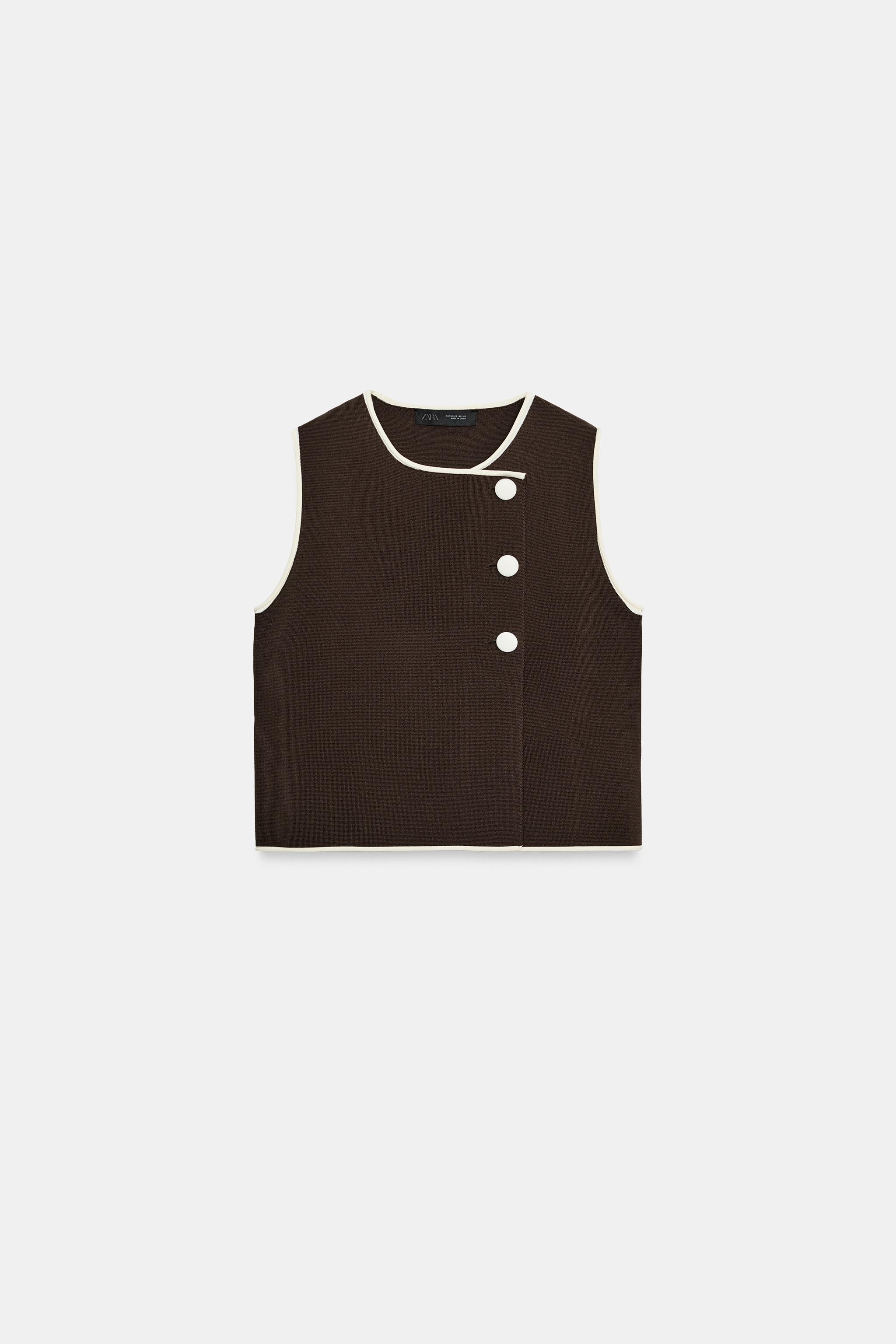 CONTRAST BUTTON KNIT TOP | Zara US