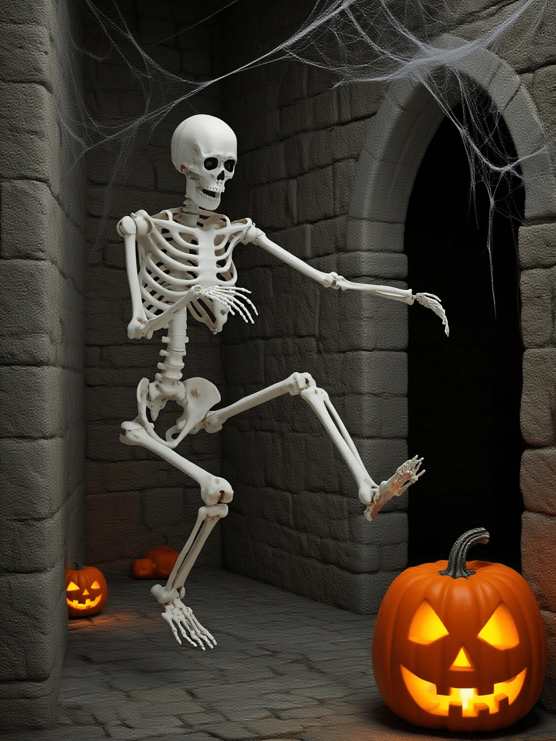 5' Tall Halloween Hanging Posable Faux Skeleton Decoration, Movable Joints & Realistic Detail,And Durable Design, For Life-Sized Impact,Indoor/Outdoor For Halloween Enthusiasts & Party Planners | SHEIN