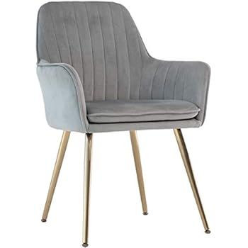 GOLDEN BEACH Elegant Velvet Dinning Chair Mid-Back Support Accent Arm Chair Modern Leisure Uphols... | Amazon (US)