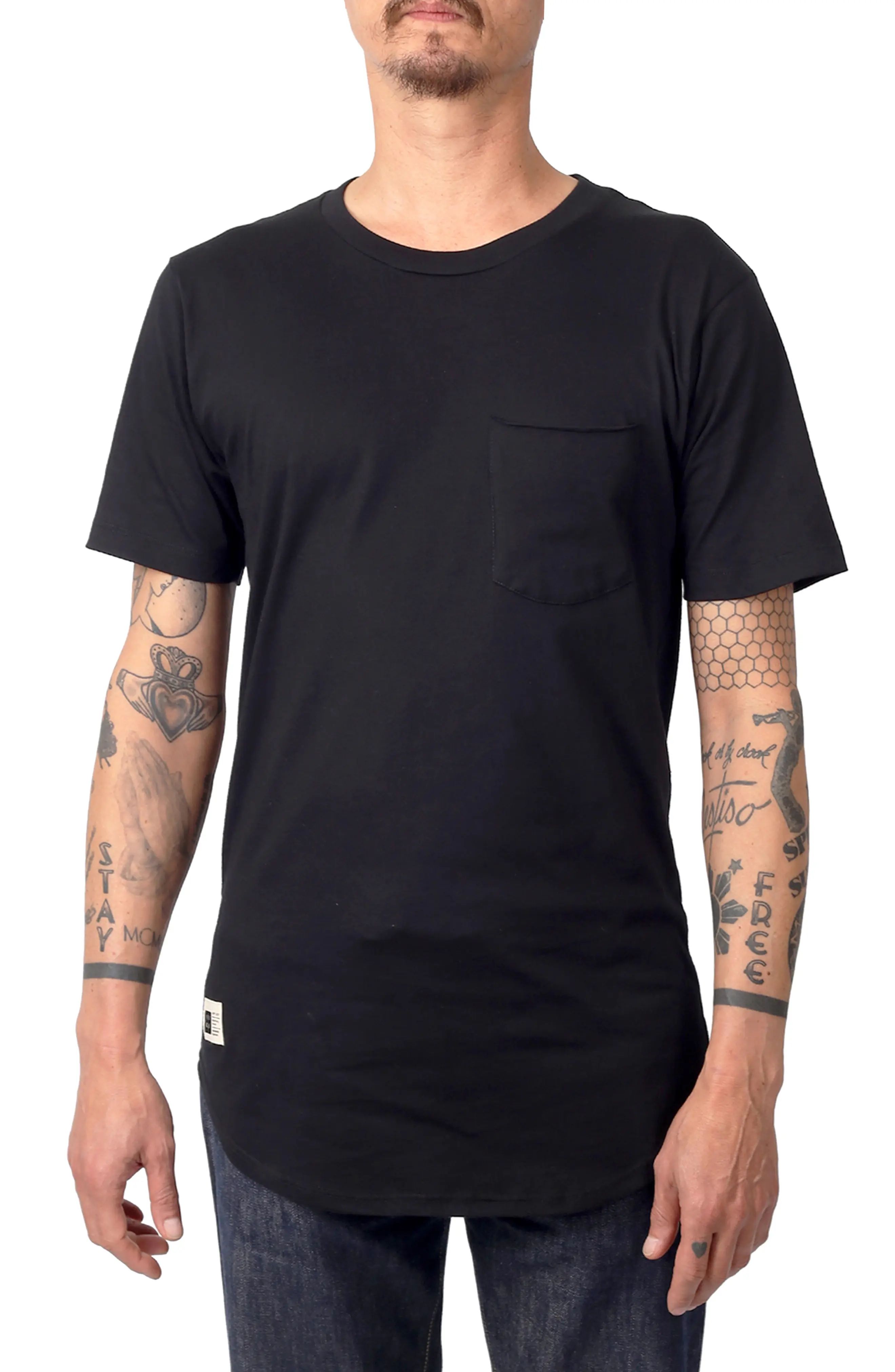 Men's Lira Clothing Longline Pocket T-Shirt, Size Medium - Black | Nordstrom