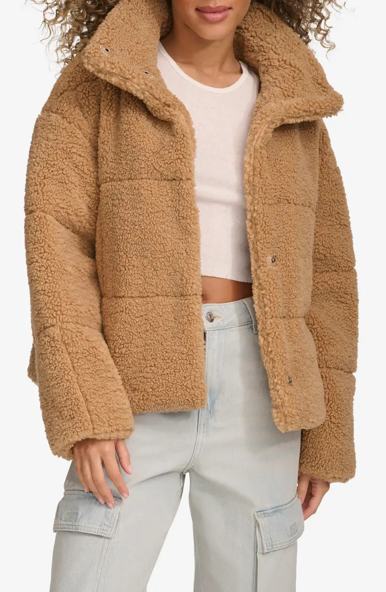 Levi's® Quilted Faux Fur Short Teddy Jacket | Nordstrom | Nordstrom