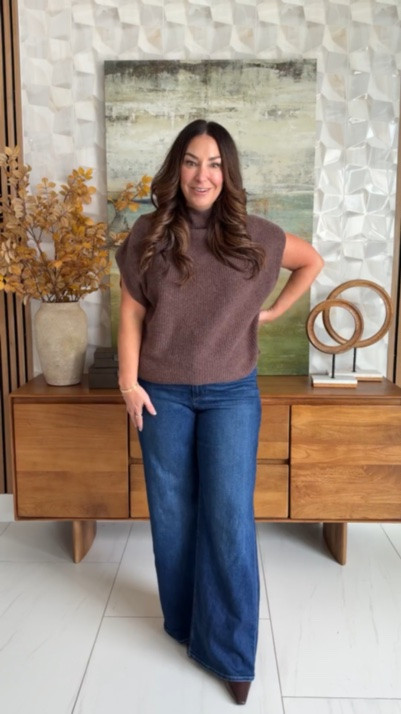 Simple fall outfit with a chocolate brown sweater, wide leg jeans and a structured bag. These are the basics I reach for over and over. Wearing tts, L

#LTKgrwm #LTKmomlife #LTKSeasonal
