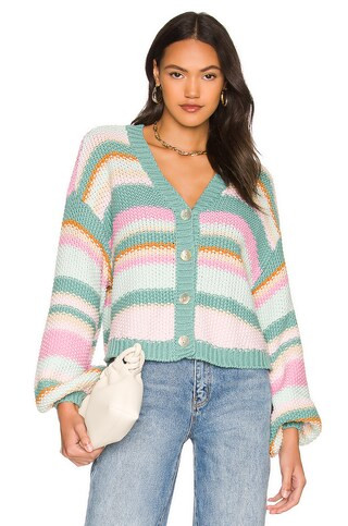 Show Me Your Mumu Good Karma Long Cardi in Sherbert Stripe Knit from Revolve.com | Revolve Clothing (Global)