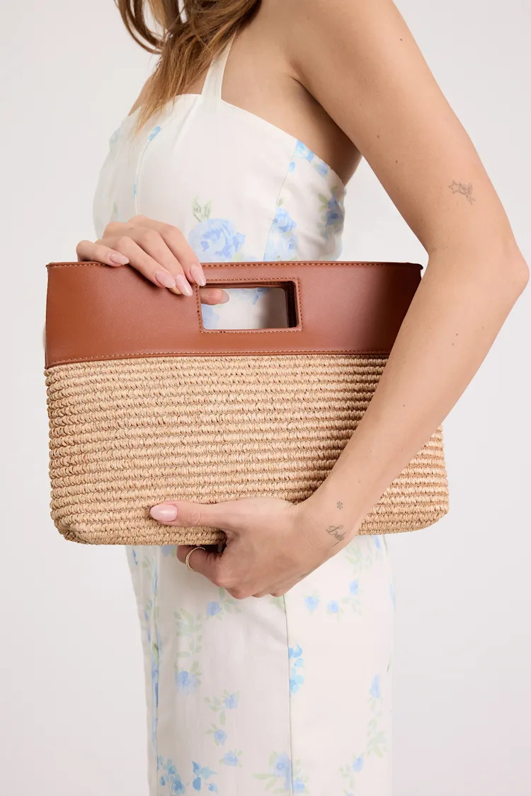 Mendoza Beige Raffia Crossbody Clutch | Lulus