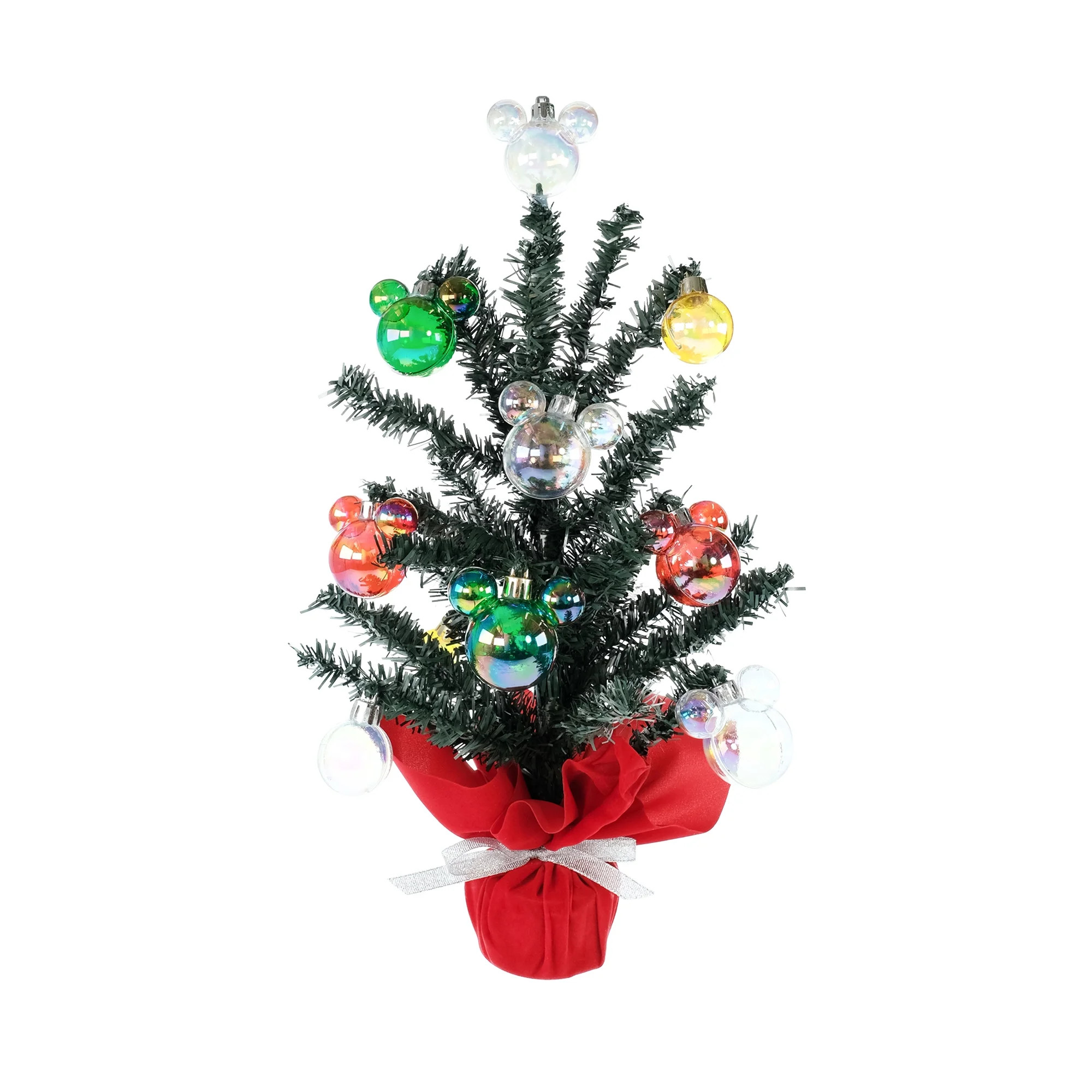 Disney, Mickey and Minnie, Faux Tree, Pre-Decorated, 16 inches Tall, Green, Non-Lighted | Walmart (US)