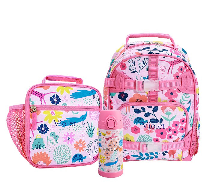 Mackenzie Pink Sasha's Garden Backpack & Lunch Bundle, Set of 3 | Pottery Barn Kids