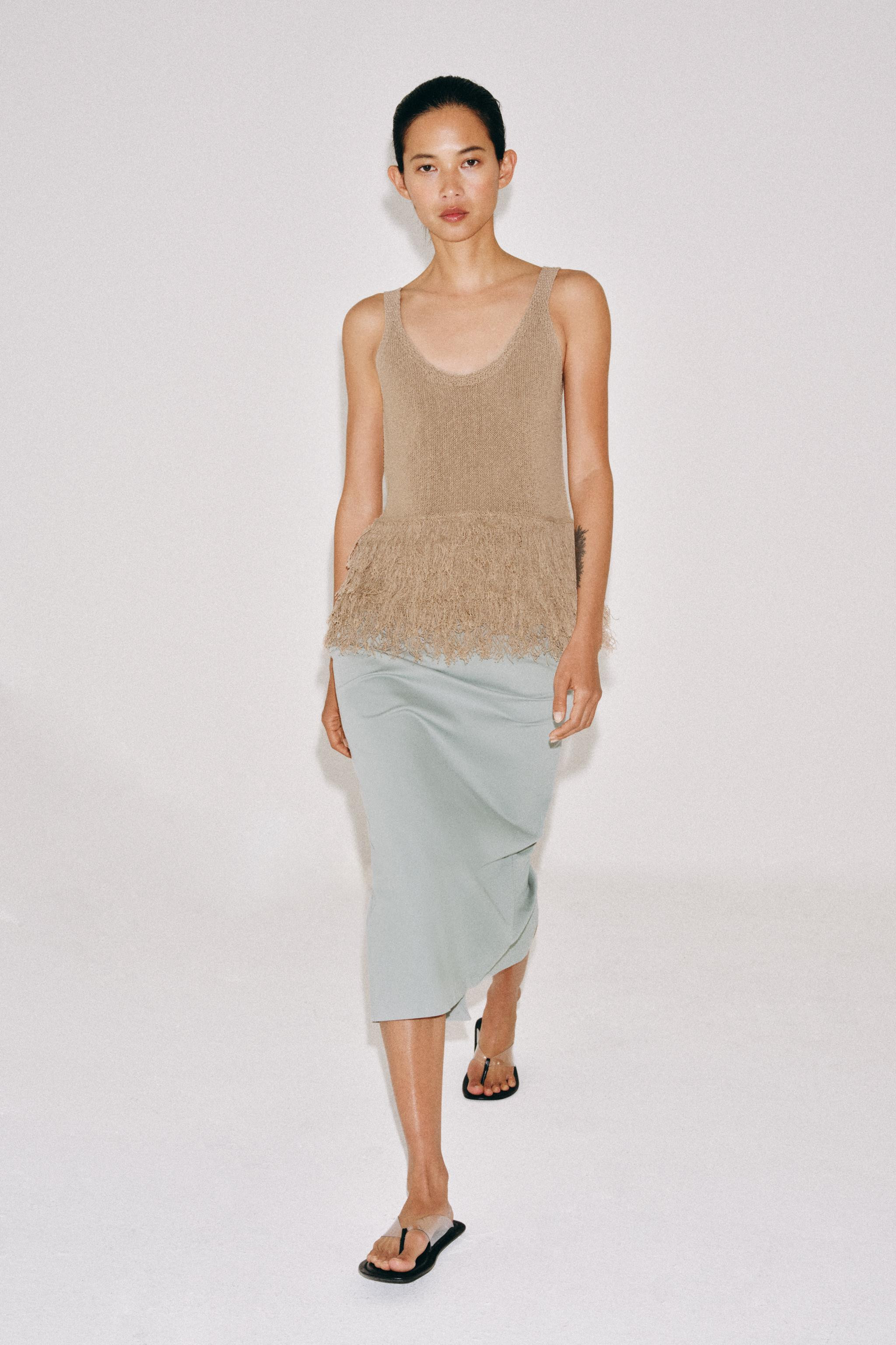 ZW COLLECTION VENT MIDI SKIRT | Zara UK