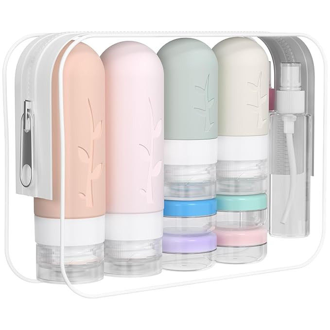 16 Pack Travel Bottles Set - TSA Approved Leak Proof Silicone Squeezable Containers for Toiletrie... | Amazon (US)