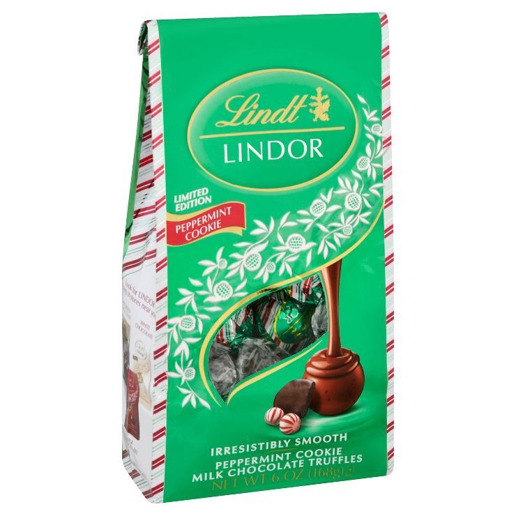 Lindt Lindor Holiday Peppermint Cookie Milk Chocolate Truffles - 6oz | Target