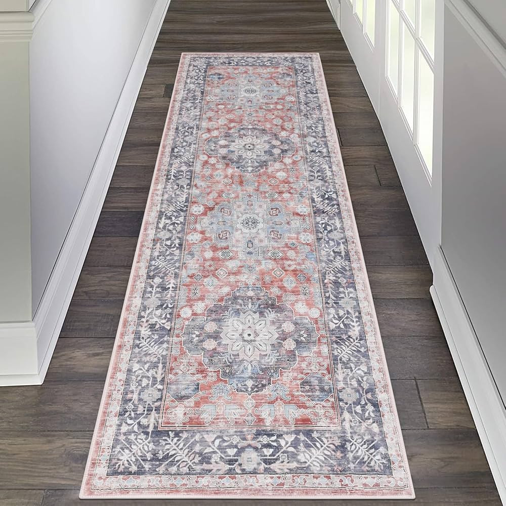 Pauwer Hallway Runner Rug 2x6 Washable Rugs Runner Non Slip Carpet Runner Boho Farmhouse Vintage ... | Amazon (US)