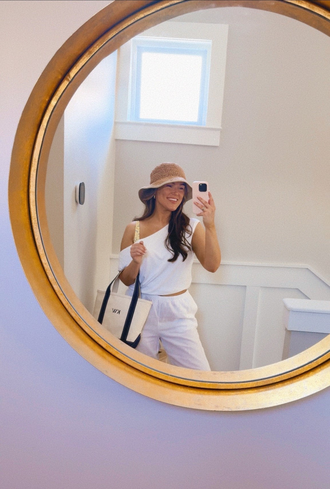 30A beach day outfit 
Straw bucket hat
White top
Beach bag

#LTKSwim #LTKTravel