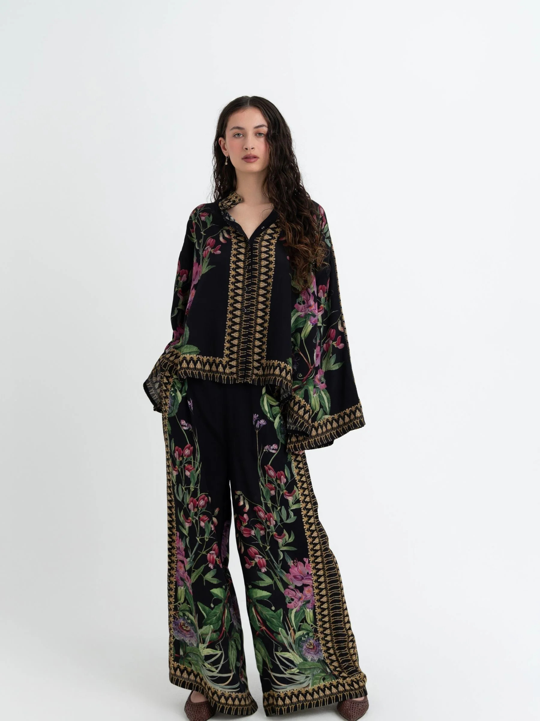 Raishma Raishma Black Siara Button Down Floral Print Shirt | Next US