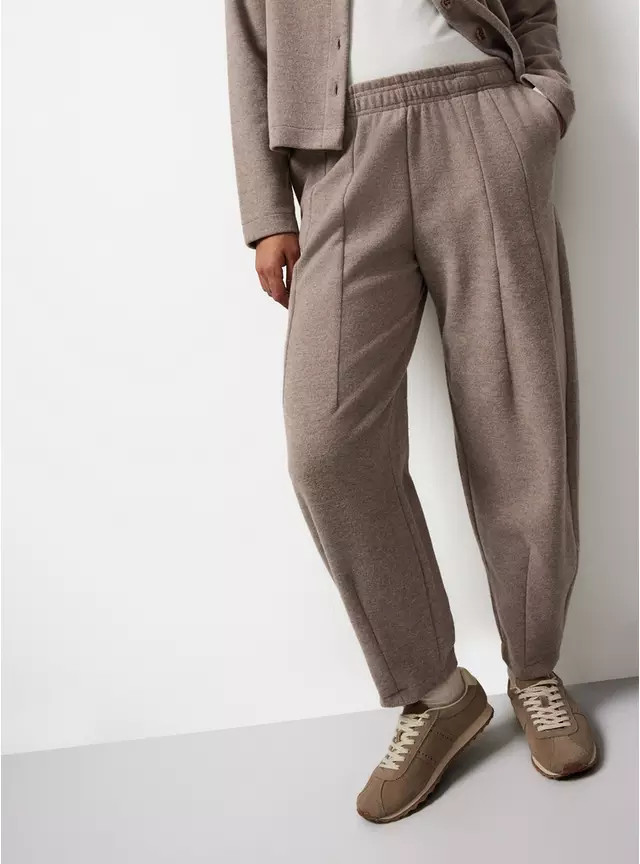 Neutral Soft Touch Barrel Leg Co-ord Joggers S | Tu Clothing