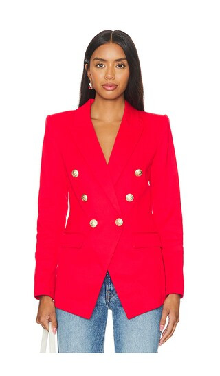 Kendi Long Blazer in High Risk Red | Revolve Clothing (Global)