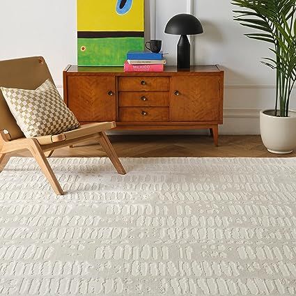 Revival Rugs Shell 6'7"x9' Machine Washable Area Rug for Living Room Bedroom - 100% Recycled Oeko... | Amazon (US)