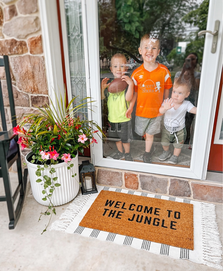 POV: you have a house full of boys + finally found the perfect doormat. 😅🤪 

#frontporchdecor #ltkhome #boymom