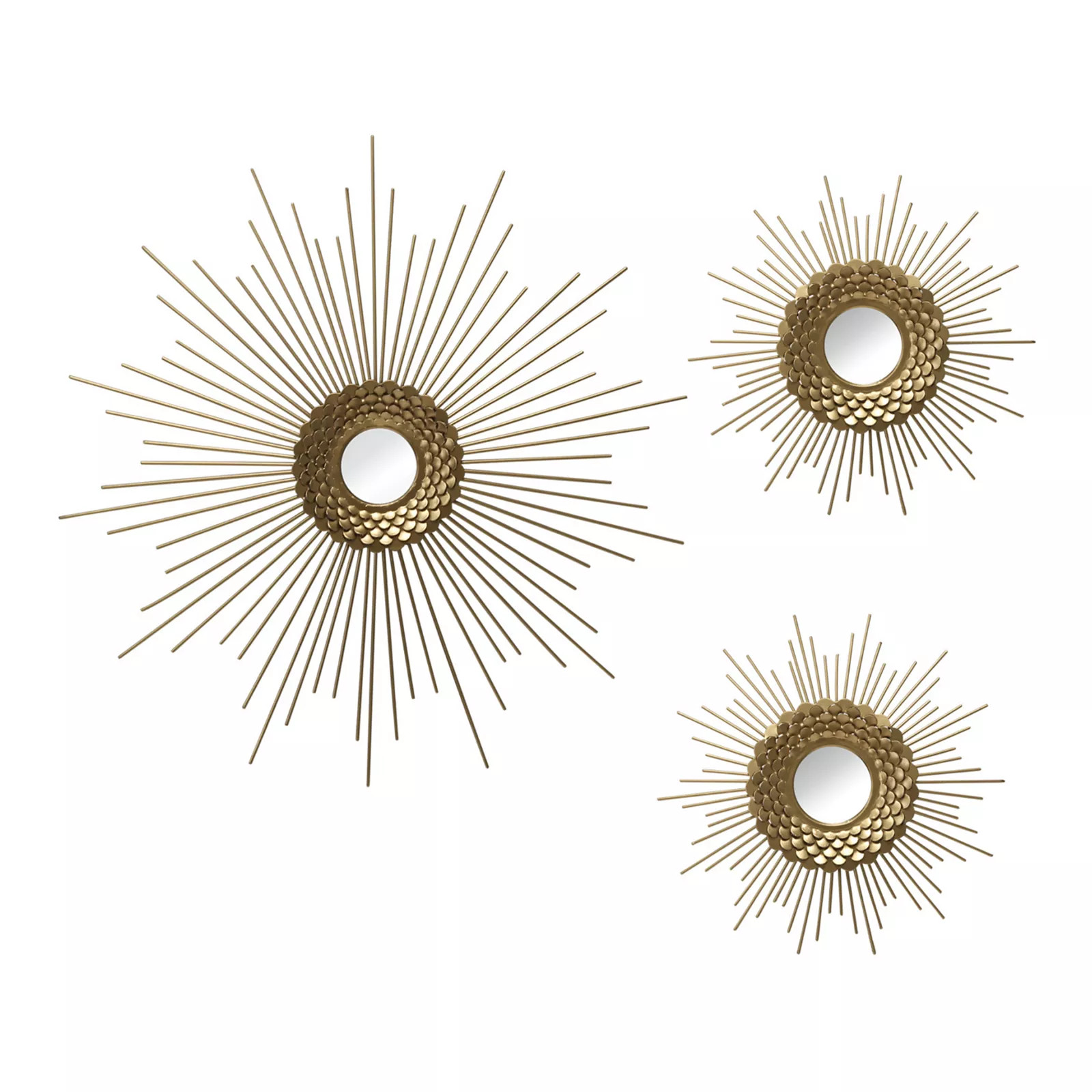 Stratton Home Decor Gold Finish Starburst Wall Mirror 3-piece Set | Kohl's