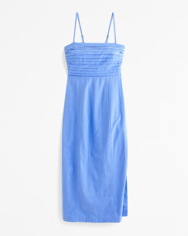 Women's Emerson High-Slit Midi Dress | Women's New Arrivals | Abercrombie.com | Abercrombie & Fitch (US)