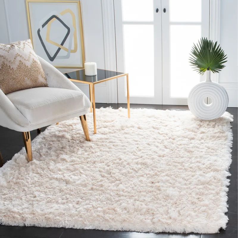 Chamira Abstract Handmade Tufted Creamy Ivory Area Rug | Wayfair North America