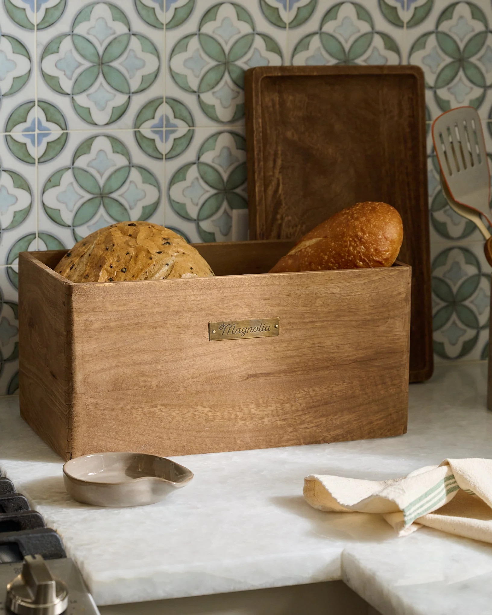 Magnolia Antiqued Wood Storage Box | Magnolia