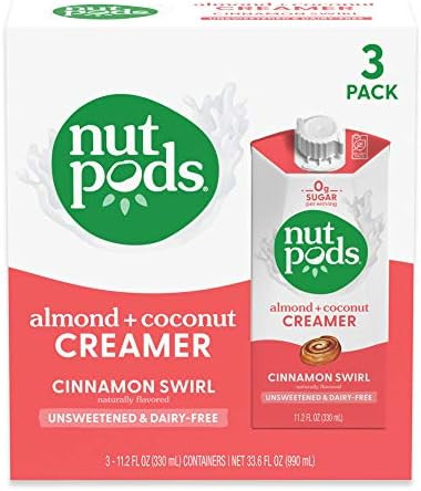 nutpods Cinnamon Swirl, (3-Pack), Unsweetened Dairy-Free Creamer, Made from Almonds and Coconuts,... | Amazon (US)