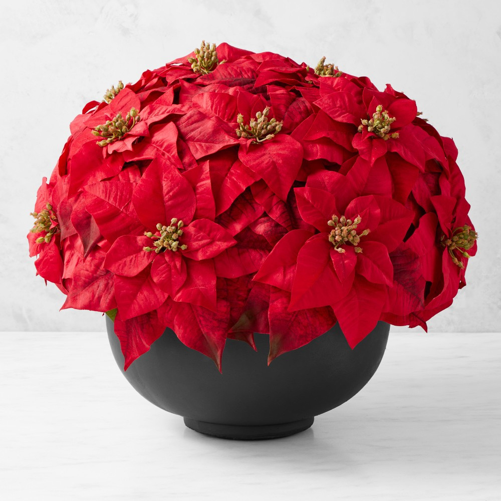 Jeff Leatham x Williams Sonoma Faux Holiday Red Poinsettia | Williams-Sonoma