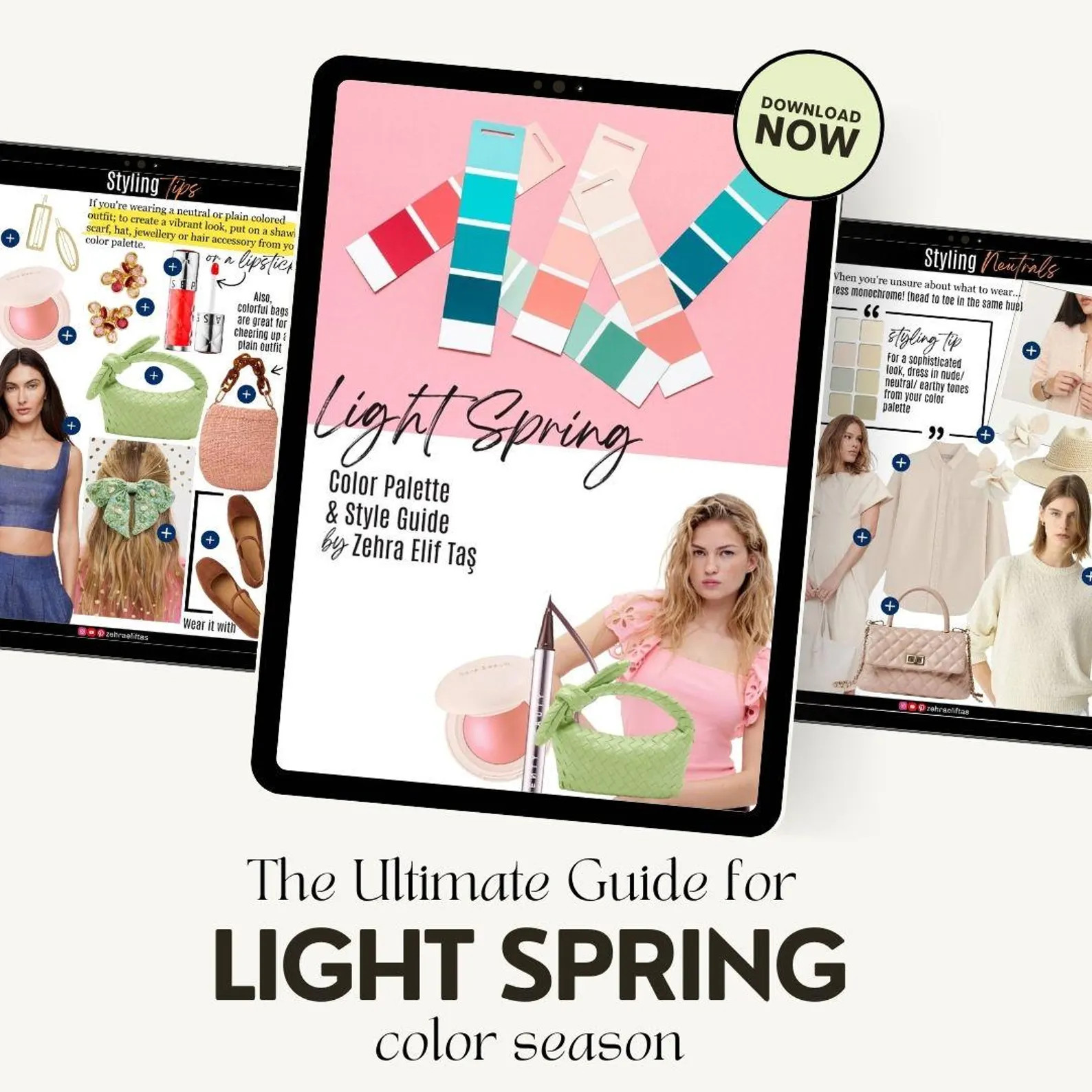 LIGHT SPRING COLOR, Makeup Palette & Style Guide by Personal Stylist Light Spring Seasonal Colour... | Etsy (US)