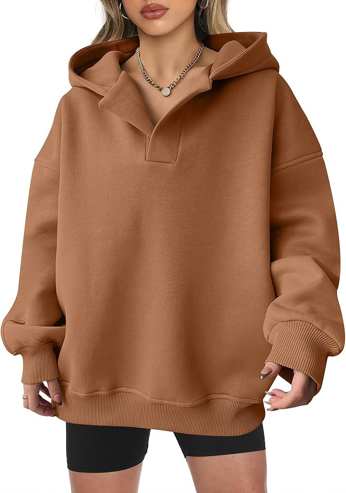 ANRABESS Womens Oversized Hoodies V Neck Sweatshirts Fleece Long Sleeve Pullover Y2K Clothes 2025... | Amazon (US)